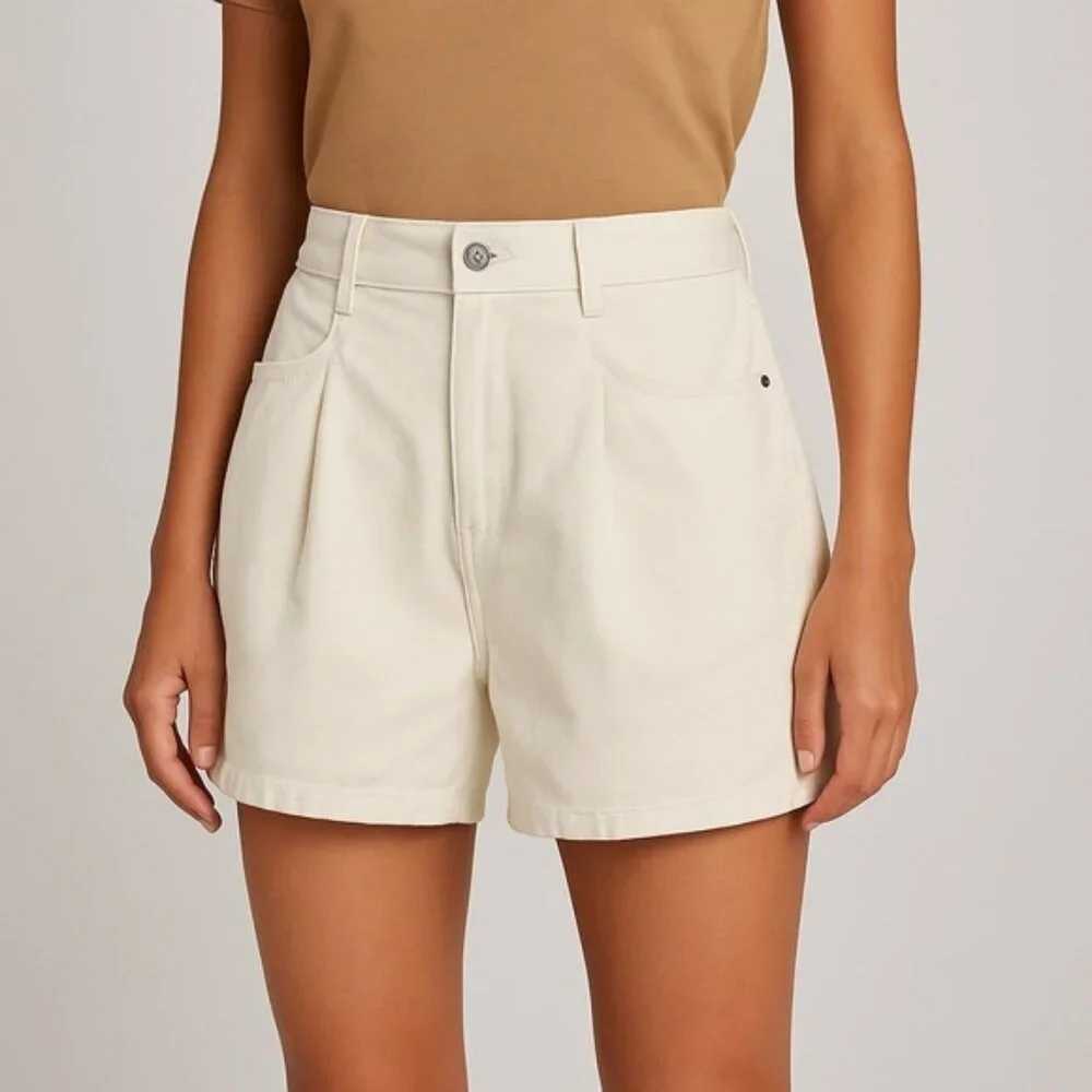 Citizens of Humanity Franca Pleated Baggy Shorts – Size 34, Marzipan